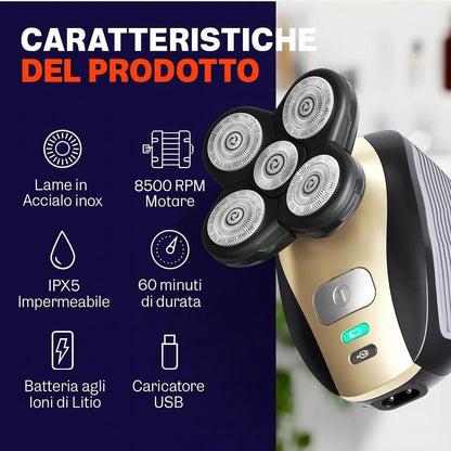 #1 Rasoio DermaSafe Testa,Viso,Corpo e Sotto Girovita